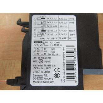 Siemens 3RU2116-0HB0 Overload Relay 3RU21160HB0
