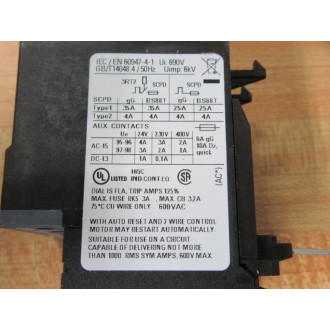 Siemens 3RU2116-0HB0 Overload Relay 3RU21160HB0