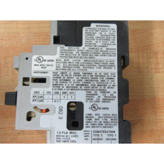 Allen Bradley 140M-C2T-B16 Motor ProtectorCircuit Breaker 140MC2TB16 Ser. C