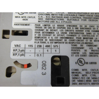 Allen Bradley 140M-C2T-B16 Motor ProtectorCircuit Breaker 140MC2TB16