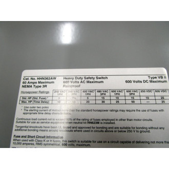 Murray HHN362AW Heavy Duty Safety Switch