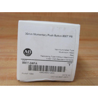 Allen Bradley 800T-D6FA Button 800TD6FA w800T-XA