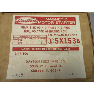 Dayton 5X153B Magnetic Motor Starter