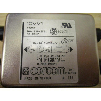 Corcom 10VV1 RFI Power Line Filter F7252 - Used