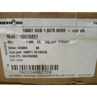Rexnord 1060T Falk Coupling Hub