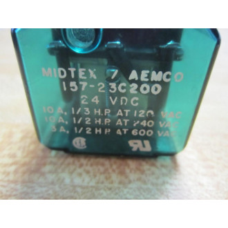 Midtex 157-23C200-24V Aemco 157-23C200-V DC Relay 24VDC - Used