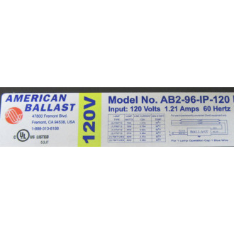 American Ballast AB2-96-IP-120 Ballast AB296IP120 - New No Box