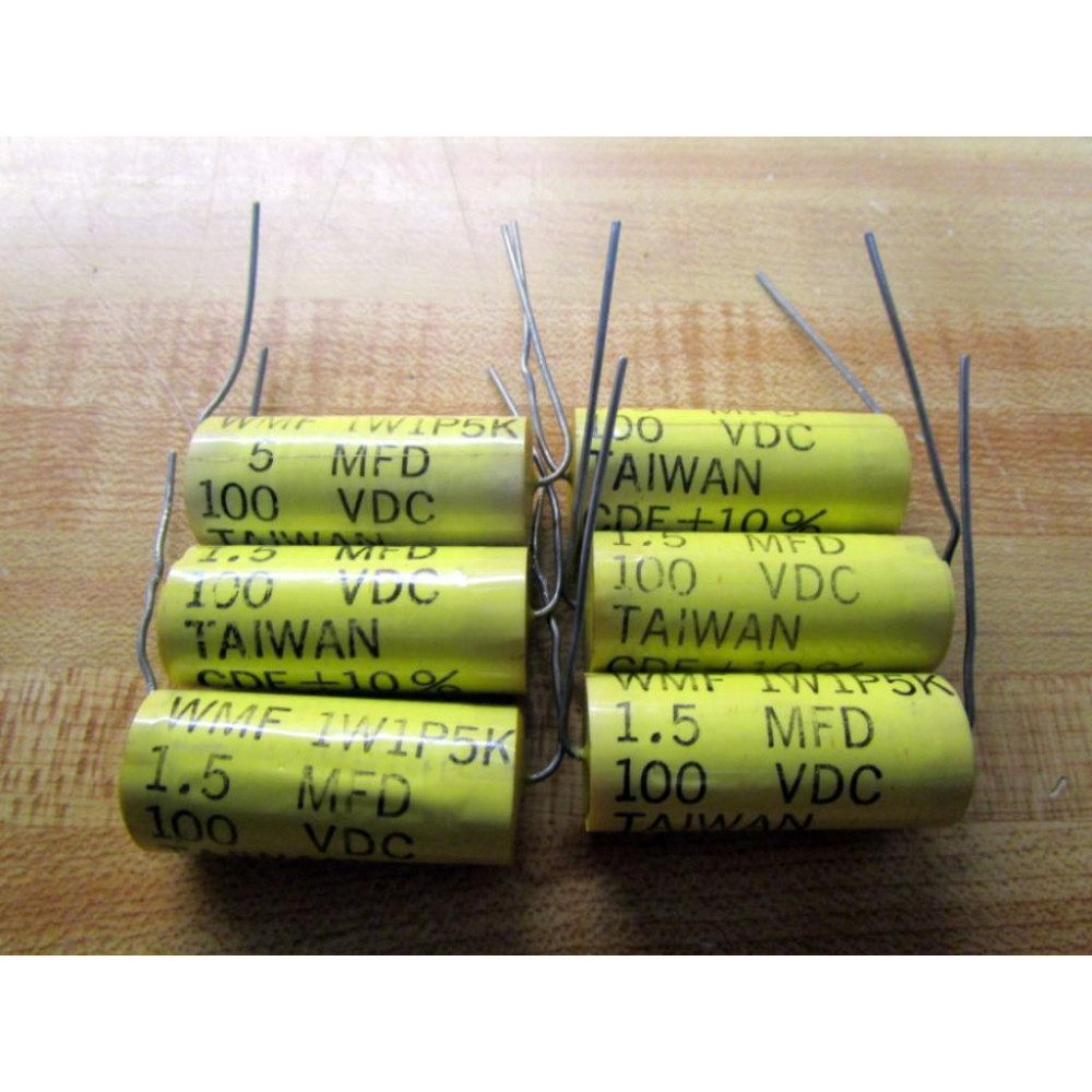 Cornell Dubilier WMF 1W1P5K Capacitor WMF1W1P5K MFD1.5 100VDC (Pack of 6) - New No Box Cornell Dubilier WMF 1W1P5K Capacitor WMF1W1P5K MFD1.5 100VDC (Pack of 6) - New No Box