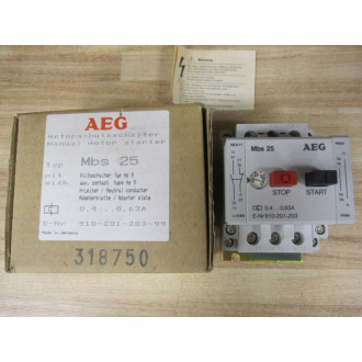 AEG 910-201-203 0.4-0.63 A Starter Mbs25 910-201-203-99