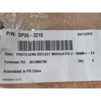 Aleph SP36-3210 Photoelectric Sensor SP363210 (Pack of 4)
