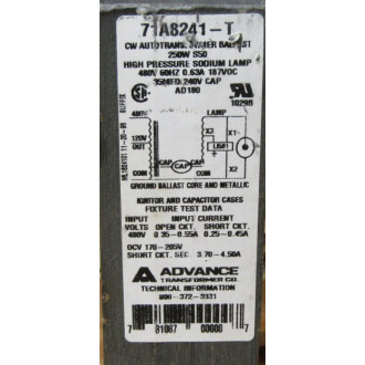 Advance 71A8241-001D Ballast Kit 71A8241001D Transformer Only - Used