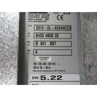 Atlas Copco D313-DL-ADVANCED Tensor DL Drive 8433 4850 33 - New No Box
