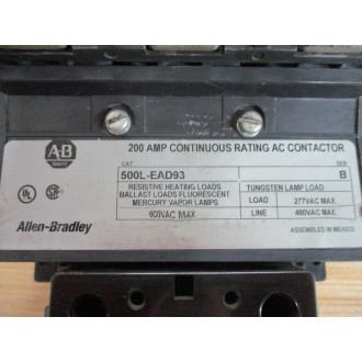 Allen Bradley 500L-EAD93 AC Contactor 500LEAD93 - Used