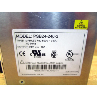 Rhino PSB24-240-3 Industrial Power Supply PSB242403 - New No Box