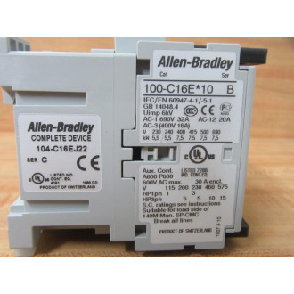 Allen Bradley 104-C16EJ22 Reversing Contactor 104C16EJ22