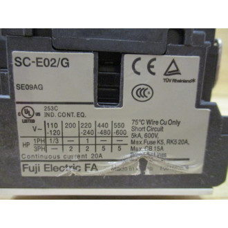 Fuji Electric SC-E02G Contactor SCE02G - Used