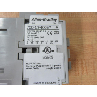 Allen Bradley 700-CF400EJ Control Relay 700CF400EJ