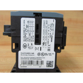 Siemens 3RA2316-8XB30-1AK6 Reversing Contactor 3RA23168XB301AK6