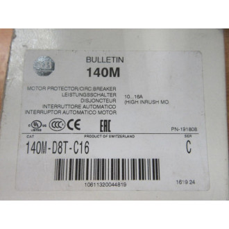 Siemens 140M-D8T-C16 Motor Protector Circuit Breaker 140MD8TC16