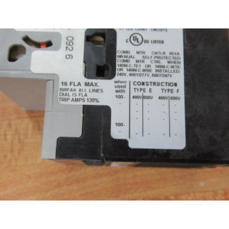 Siemens 140M-D8T-C16 Motor Protector Circuit Breaker 140MD8TC16