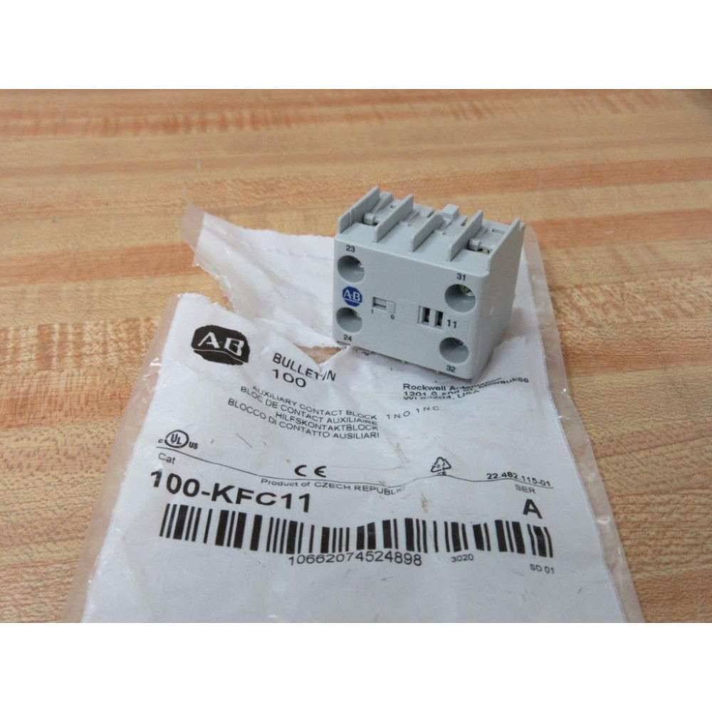 Allen Bradley 100-KFC11 Auxiliary Contact Block 100KFC11 Allen Bradley 100-KFC11 Auxiliary Contact Block 100KFC11