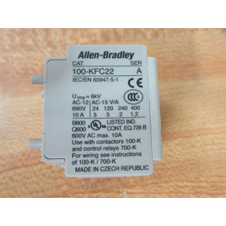 Allen Bradley 100-KFC22 Auxiliary Contact Block 100KFC22