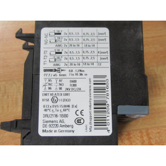 Siemens 3RU2116-1BB0 Overload Relay 3RU21161BB0