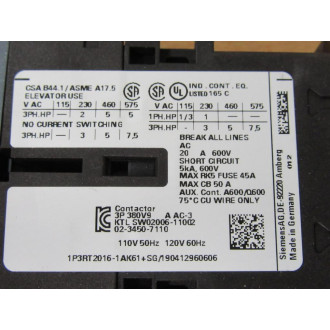 Siemens 3RT2016-1AK61 Contactor 3RT20161AK61