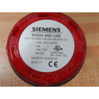 Siemens 8WD4 400-1AB Signal Column WO Light Element