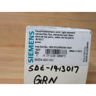 Siemens 8WD4 400-1AC Cont. Signal Column 8WD44001AC WO Light Element