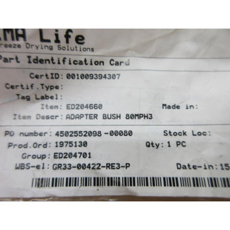 Generic 80MPH3 Adapter Bushing - New No Box