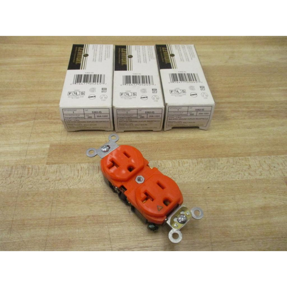 Leviton 5362-IG Duplex Receptacle 5362IG (Pack of 3) Leviton 5362-IG Duplex Receptacle 5362IG (Pack of 3)