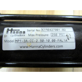 Hanna MP1-3A-CC-2.50-10.00-FAL1A Cylinder MP13ACC2501000FAL1A - New No Box