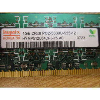 Hynix HYMP512U64CP8-Y5 AB 1GB Memory Bd PC2-5300U-555-12 WLenovo 707 - Used