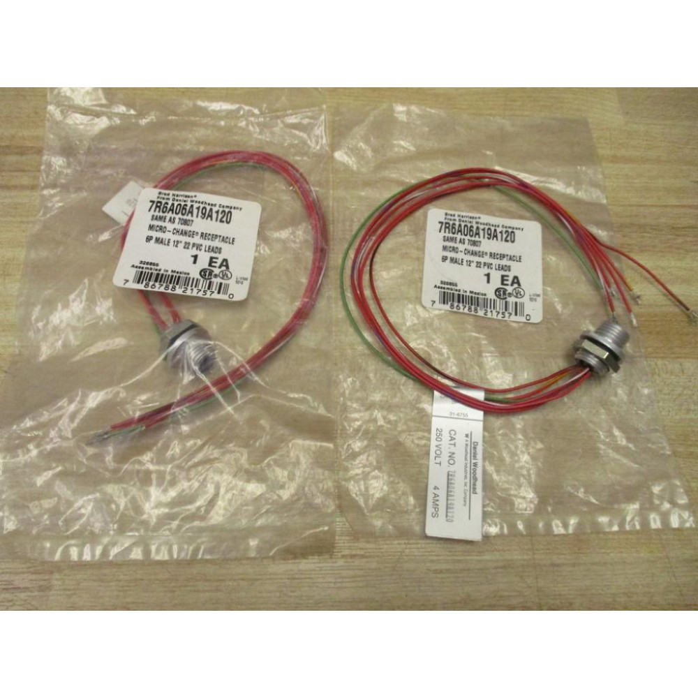Daniel Woodhead 7R6A06A19A120 Micro-Change Receptacle 70807 (Pack of 2) Daniel Woodhead 7R6A06A19A120 Micro-Change Receptacle 70807 (Pack of 2)