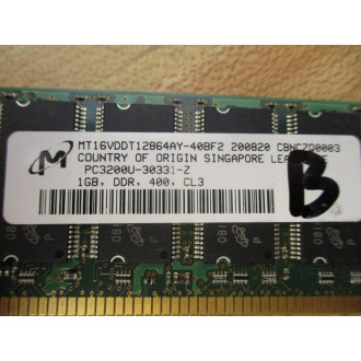 Micron MT16VDDT12864AY-40BF2 Crucial Memory Module CT12864Z40B.16TFY - Used