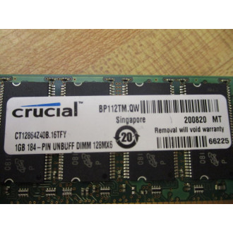 Micron MT16VDDT12864AY-40BF2 Crucial Memory Module CT12864Z40B.16TFY - Used
