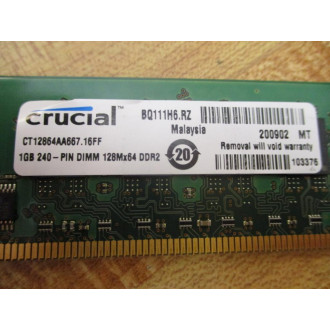 Micron MT16HTF12864AY-667F1 Memory Module CT12864AA667.16FF - Used