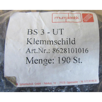 MurrPlastik 86281016 Label Holder 8620101016 (Pack of 190)
