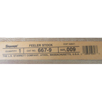 Starrett 667-9 Feeler Stock EDP52847 (Pack of 9)