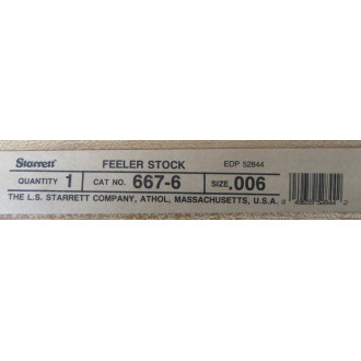 Starrett 667-6 Feeler Stock  EDP52844 (Pack of 11)