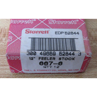 Starrett 667-6 Feeler Stock  EDP52844 (Pack of 12)