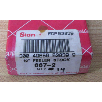 Starrett 667-2 Feeler Stock EDP52839 (Pack of 14)