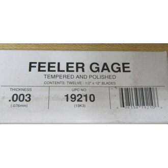 Precision Brand 19210 Feeler Gage 19209 (Pack of 12)