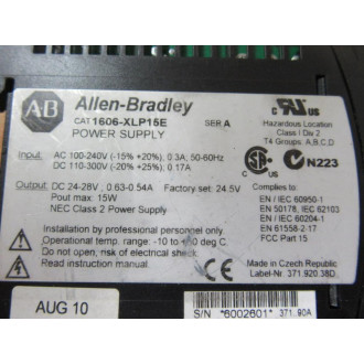 Allen Bradley 1606-XLP15E Power Supply 1606XLP15E - New No Box
