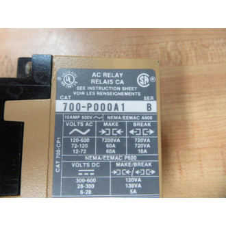 Allen Bradley 700-P000A1 Relay 700P000A1 Series A w700-PBOO - Used
