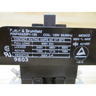 Potter & Brumfield P25P42A22P1-120 Relay Contactor P25P42A22P1120 - Used