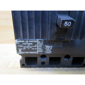 General Electric TEB132050 GE 50A Industrial Circuit Breaker Black - Used