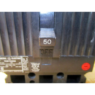 General Electric TEB132050 GE 50A Industrial Circuit Breaker Black - Used