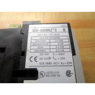 Allen Bradley 100-A09NZ*3 Contactor 100A09NZ3 (Pack of 2) - Used
